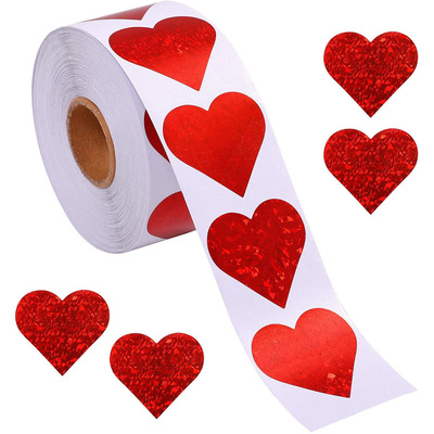 500 1/1.5 inch Valentine's Day stickers with 8 different pa