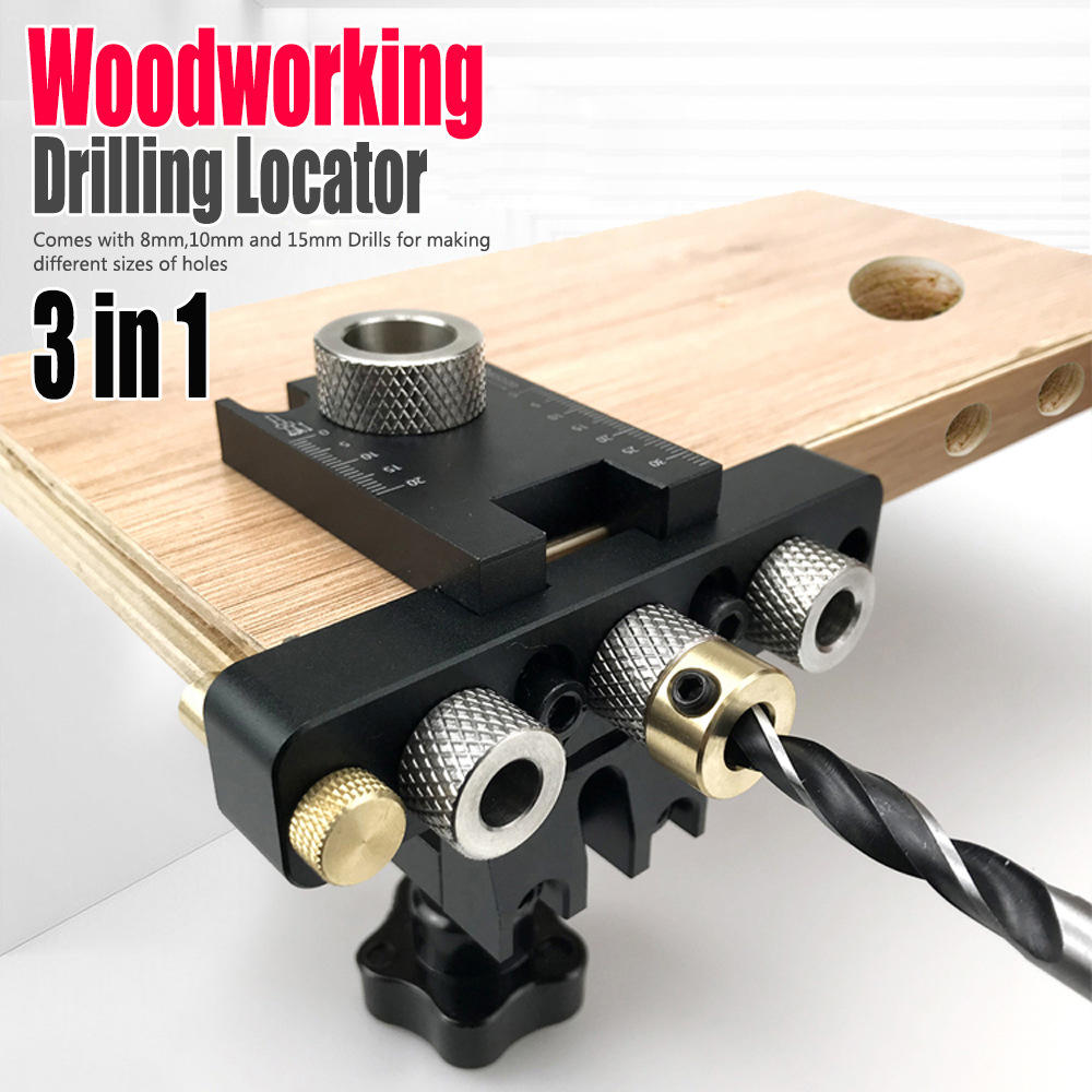 Woodworking three in one positioning punch, pre embedded pa