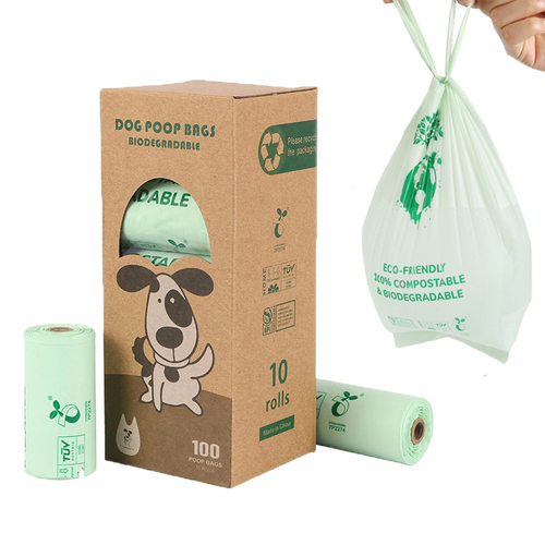 Corn starch roll vest bag, pet toilet bag, tote bag, PLA co