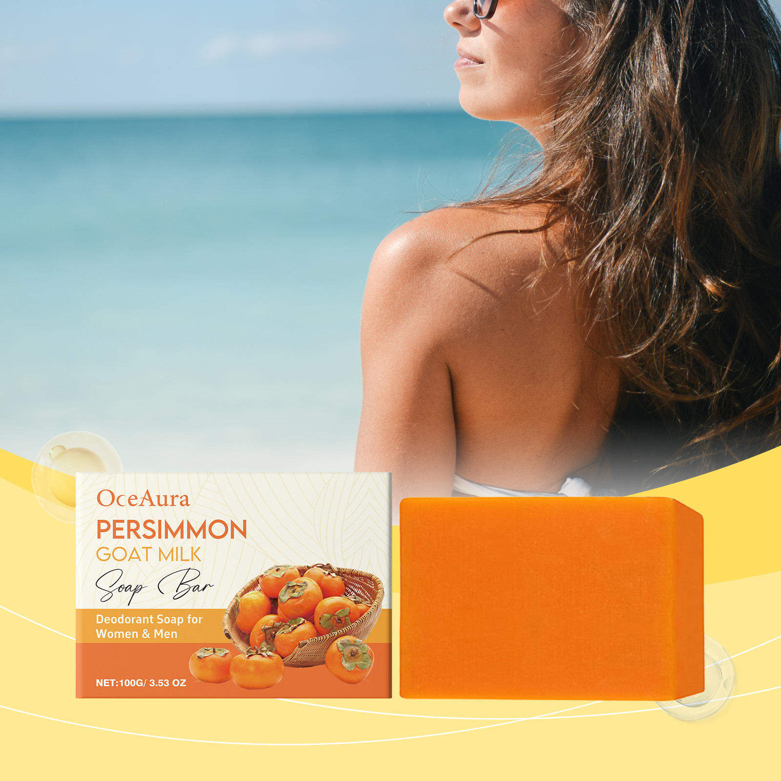 OCEANA Persimmon Goat Milk Moisturizing Soap Gentle Moistur