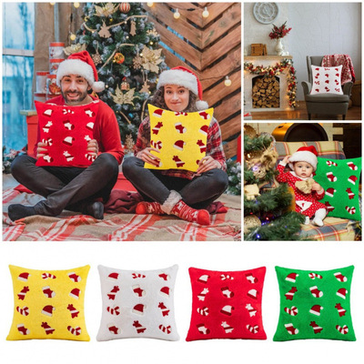 Christmas embroidered pillow cover, festive atmosphere deco