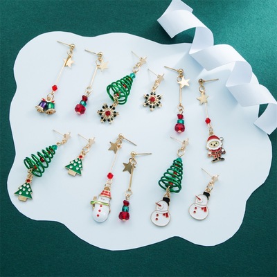 New Christmas Earring Set for Women, Fashion Cartoon, Drip