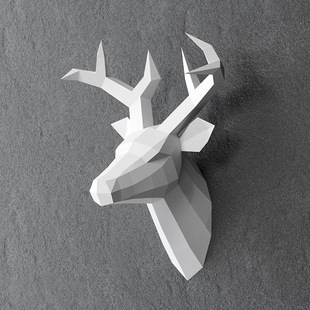 60cm deer head paper model wall mounted home decoration geo
