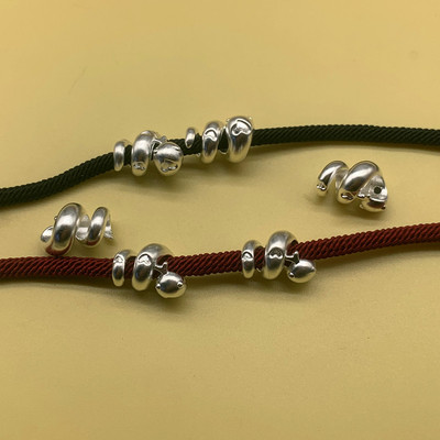 999 pure silver rolled snake bead accessories woven bracele