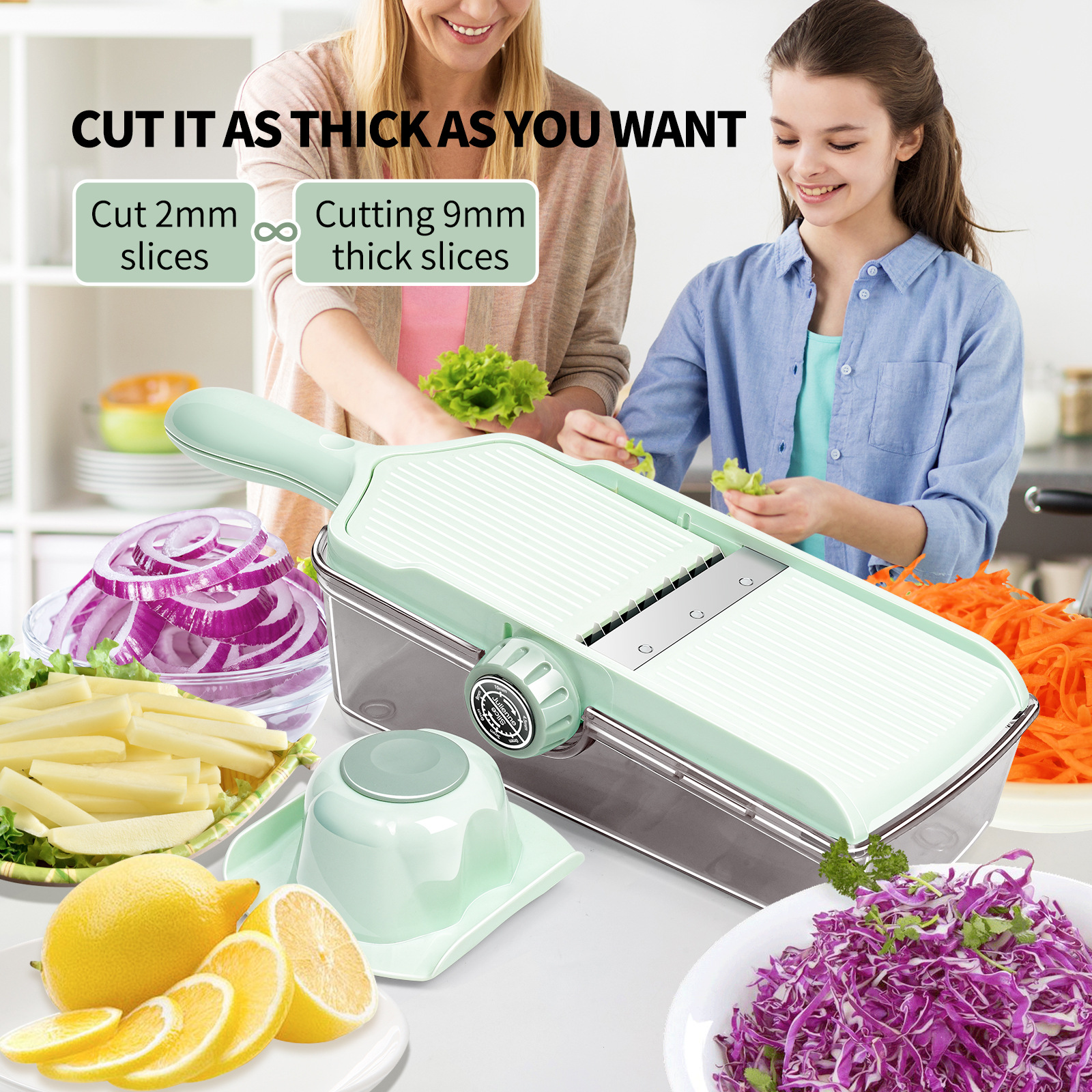 Shredder, vegetable slicer, lemon slicer, vegetable cutting