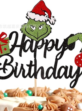 2025 Christmas Cake Sticker Grinch Christmas Theme Children