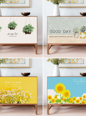 Cabinets cover miscellaneous items, door curtains, Velcro,