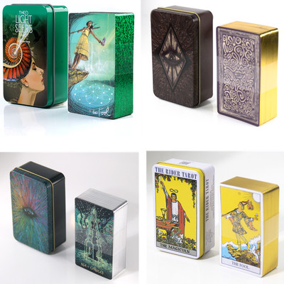 Tarot card hot stamping iron box storage gift box high-end