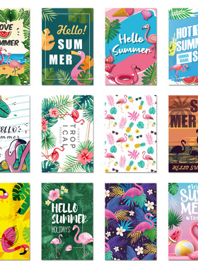 Summer flamingo invitation letter envelope postcard paper g