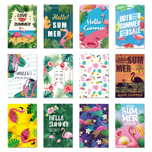 Summer flamingo invitation letter envelope postcard paper g