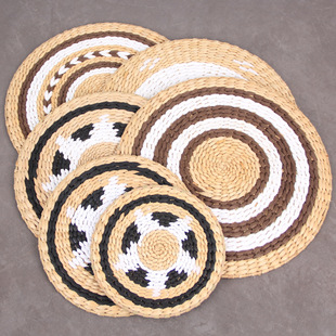 Woven circular thick insulation mat made of cattail, used f