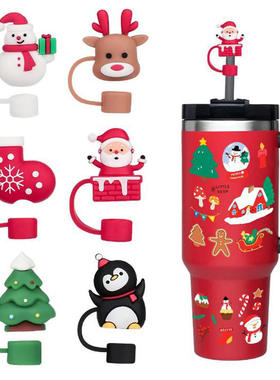 Christmas straw stuffing reindeer straw cap snowman straw d