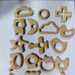 Baby beech molars, wooden cartoon animal bite adhesive DIY