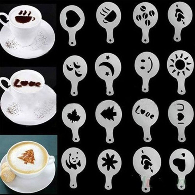 Plastic latte art mold, fancy coffee printing model, coffee