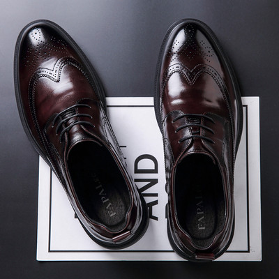 Blok carved men's shoes commuting shoes men's business leat