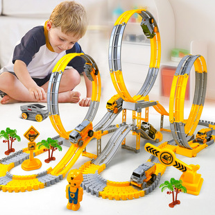 Roller Coaster Toy Engineering Children Car Assembly Rail