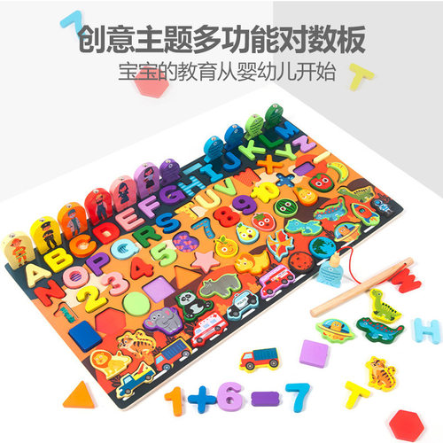 Children's Wooden Creative Theme Multi functional Logarithm