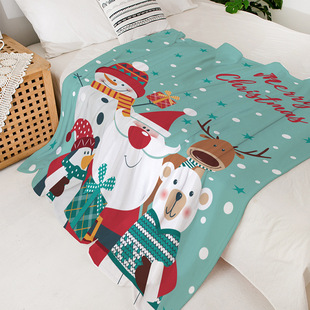 Christmas flannel printed blanket, office nap blanket, air