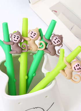 Creative Soft Rubber Neutral Pen Cartoon Monkey Tree Signat