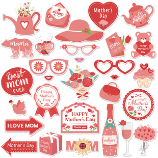 30pcs 2025 paper Day theme funny Mother photos atmosphere