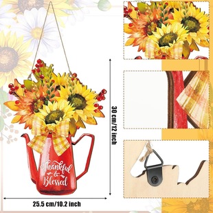 Easter Wooden Pendant Spring Flowers Rabbit Easter Egg Pend