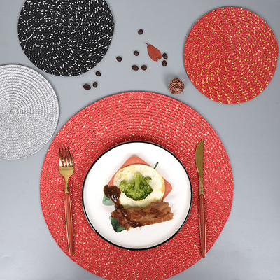Nordic gold and silver wire circular placemat insulation ma