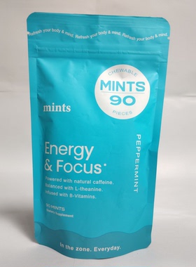 TK Mint Flavored Coffee Tablet Sugar NeuroGum Energy Caffei