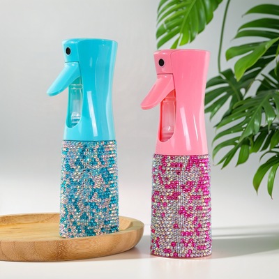 Diamond inlaid high-pressure continuous spray bottle travel