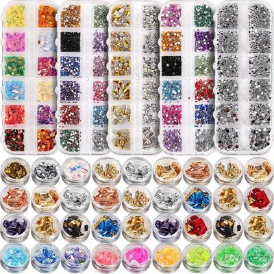 Nail art and nail accessories set, flat bottomed diamond ri