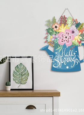 Spring Decoration Home Flower Wreath Front Door Hello-Sprin