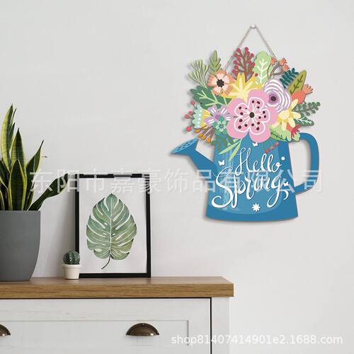 Spring Decoration Home Flower Wreath Front Door Hello-Sprin