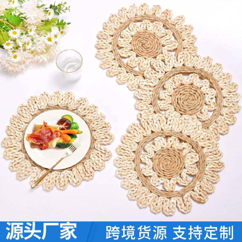 Nordic cotton circular dining table mat, Western food mat,