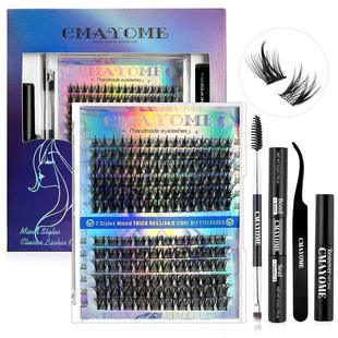 Single cluster D-shaped false eyelash adhesive set DIY segm