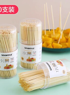 Long toothpicks, fruit skewers, fried skewers, disposable b