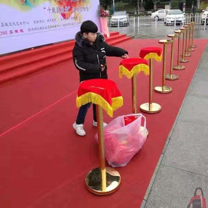 罗马花柱礼仪花架托盘剪彩立柱钛金剪彩柱 礼仪剪彩金柱剪彩用品