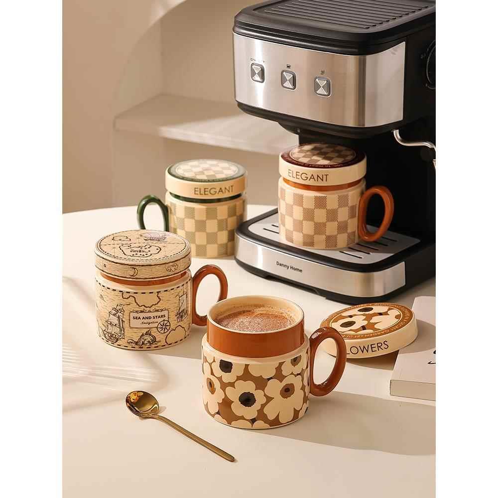 马克杯带盖设计师咖啡杯礼盒好看的杯子高级感小众陶瓷水杯办公室