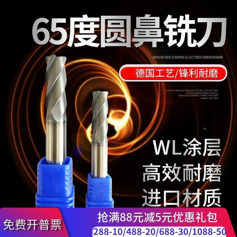 进口钨钢合金圆鼻铣刀四刃模具钢不锈钢牛鼻刀2 3 4 d6r0.2 r0.5m