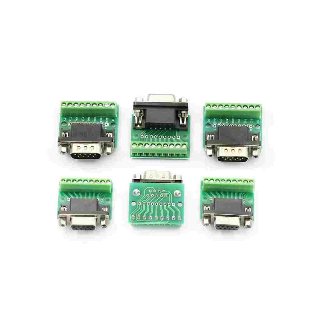 DB9公母头转接螺丝接线端子9针9孔RS232 RS485 转换板模块