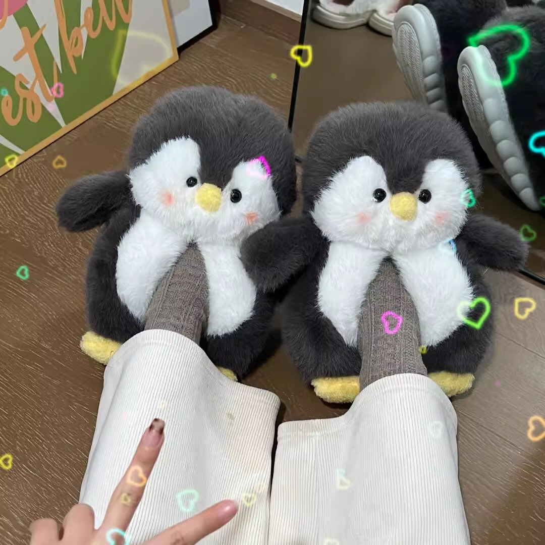 企鹅棉拖鞋女2025新款冬季保暖