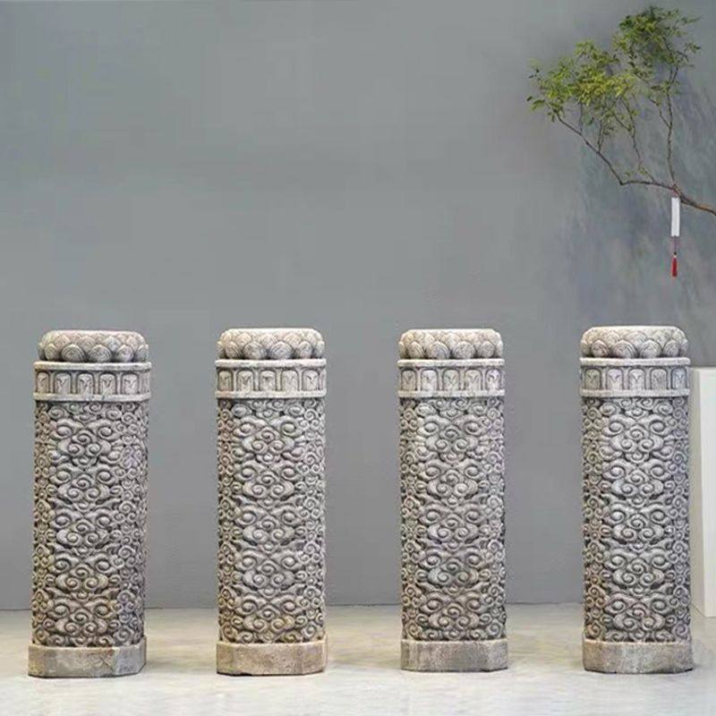石雕祥云柱青石做旧仿古石柱花架底座中式古建花台柱盆景架摆件,家居饰品,石雕,淘宝优惠券,粉丝福利购,淘宝优惠卷