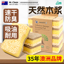 抗菌洗碗海綿天然木漿棉百潔布劍麻洗碗布海綿擦廚房專用刷鍋神器