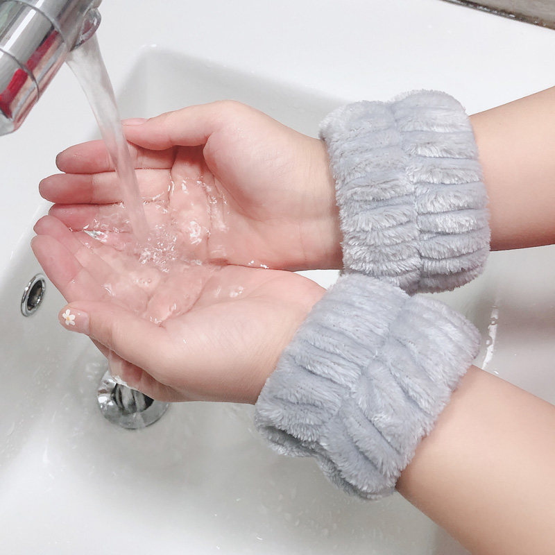 穆盾韩版洗脸卸妆神器防水手腕带袖套女防湿护腕吸水腕带洗漱套袖
