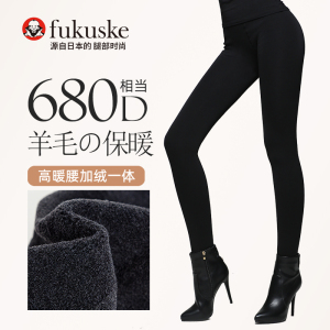 日本福助连裤袜女秋冬加绒加厚羊毛踩脚一体裤保暖打底袜外穿丝袜