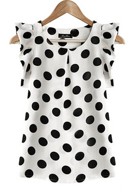 Shirt Sleeveless Ruffle Sleeve Shirt Summer Tops Black White