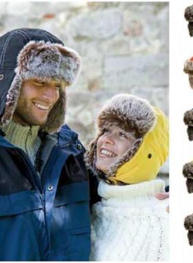 Aviator Trapper Hat Winter Ear Flap Warm Fur Ski Cap Mens
