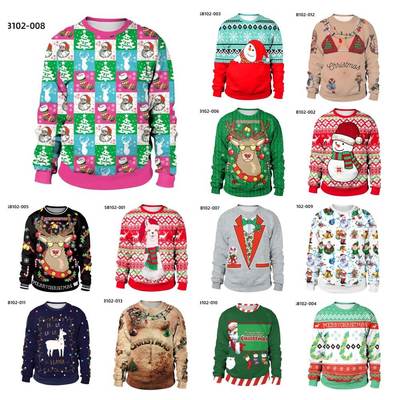 2024 Sweatshirt Xmas Women Christmas Ugly Sweater Men Jumper