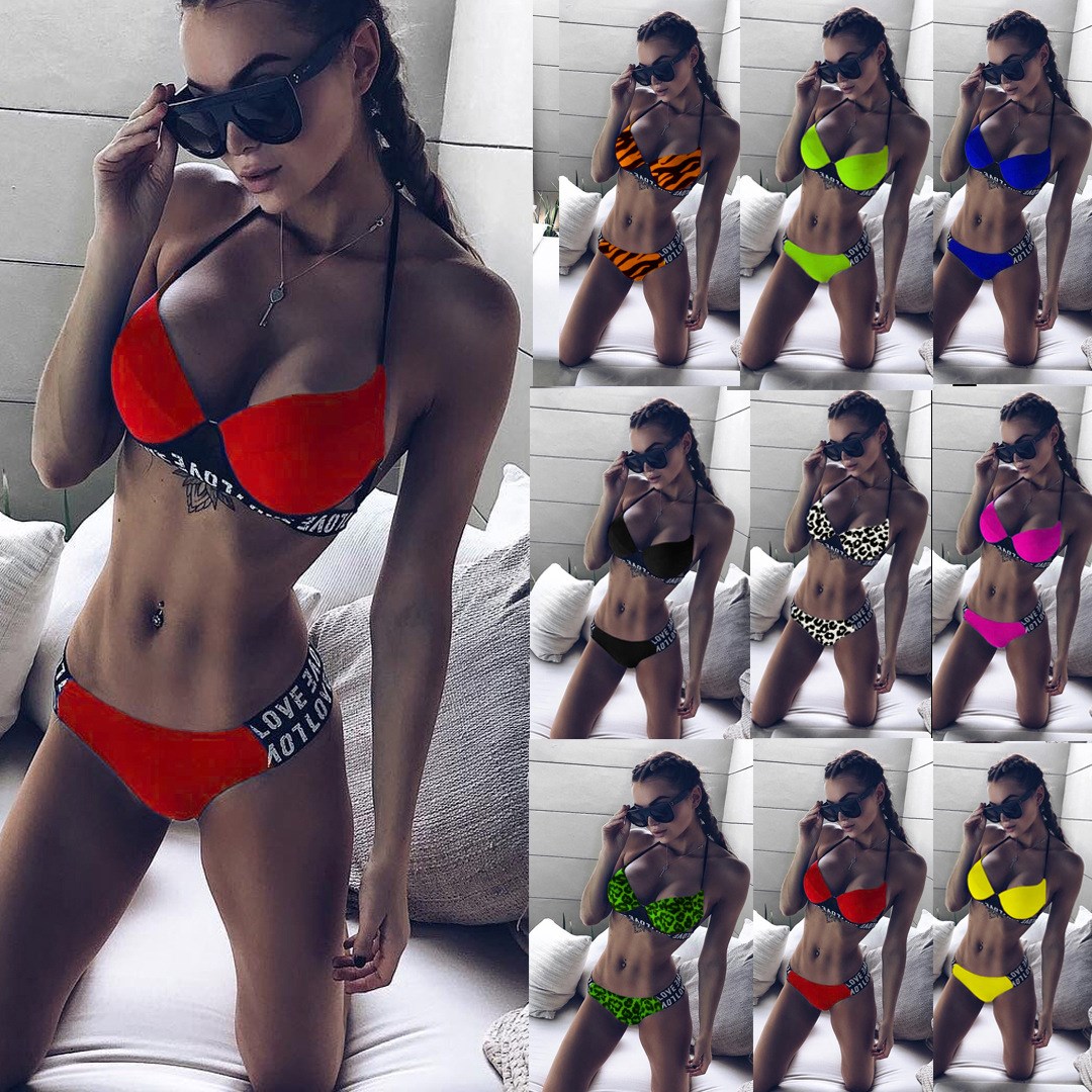 2022新款硬包love条比基尼分体泳衣Hard-packed bikini swimsuit