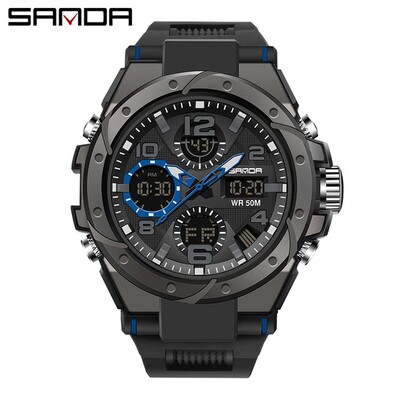 SANDA 6008 Digital Watch Men Military Army Sport Chronograph