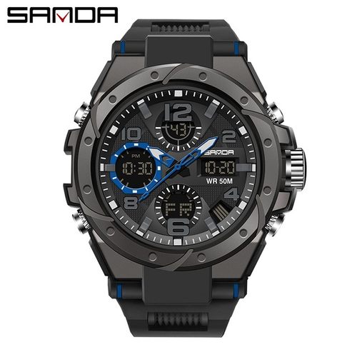 SANDA 6008 Digital Watch Men Military Army Sport Chronograph