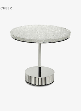 捷克新款CC水晶茶几水波纹有机亚克力圆形客厅轻奢简约办公室组合